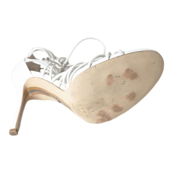 SAM EDELMAN Adella Strappy White Leather Heeled Sandals Size 11M - Picture 7 of 7